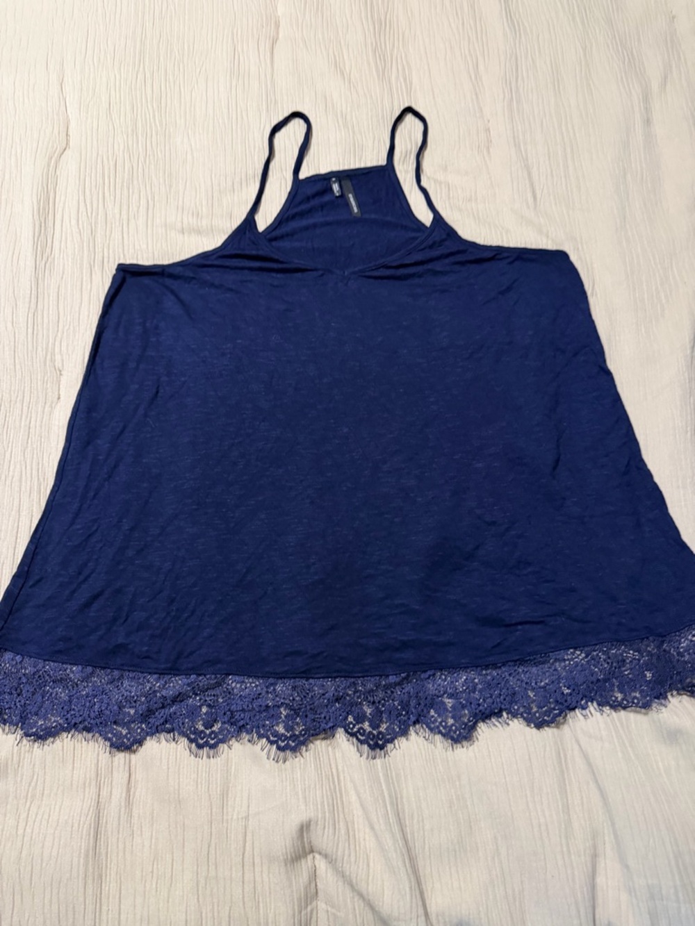 Maurices Women's Navy Lace-Hem Tank Top